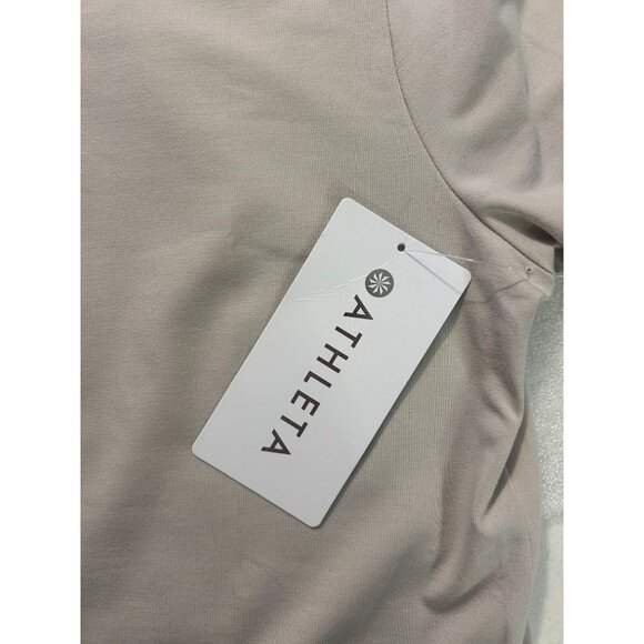 Athleta Essential Tee Dress Supima Cotton NWT Casual Size XS Cream Abalone - Picture 6 of 7
